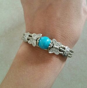 Butterfly turquoise bracelet